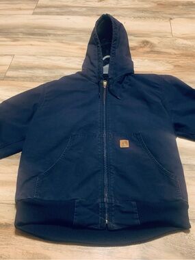 Carhartt Dark Navy Hooded Zip Work Jacket